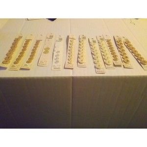 12 Cards White and Tan Assorted Shades Buttons Lot Classic Brand